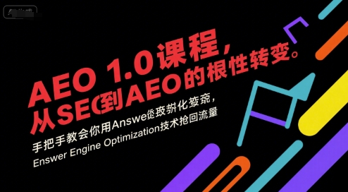 AEO 1.0 课程，从SEO到AE0的基命性转变，手把手教会你用AnswerEngineOptimization技术抢回流量(更新)-HEIXXXMI