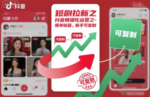 短剧拉新之抖音精细化运营之爆单秘籍，新手可复制-HEIXXXMI