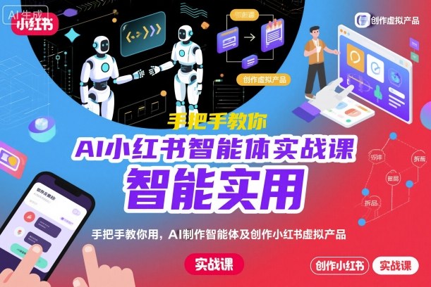 AI小红书智能体实战课，手把手教你用AI制作智能体及创作小红书虚拟产品，提效+内容商业化(更新)-HEIXXXMI