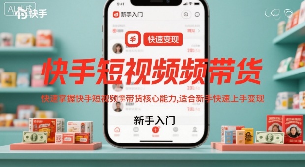 快手短视频带货，快速掌握快手短视频带货核心能力，适合新手快速上手变现-HEIXXXMI