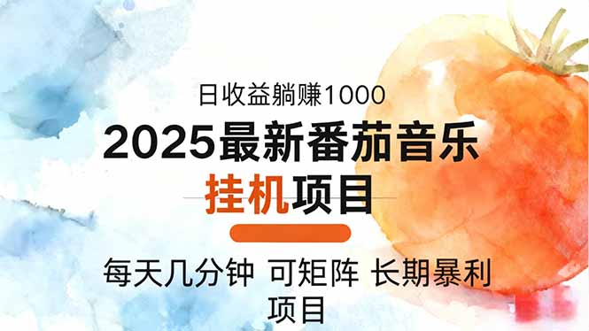 2025年最新番茄音乐人挂机项目，每天几分钟，月入1000＋，可矩阵，一台...-HEIXXXMI