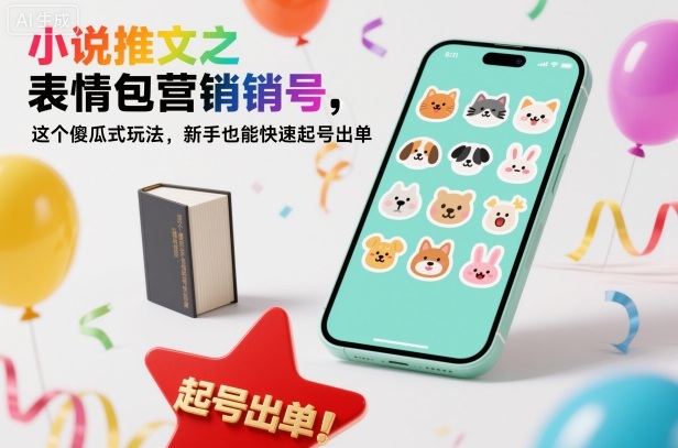 小说推文之表情包营销号，这个傻瓜式玩法，新手也能快速起号出单-HEIXXXMI