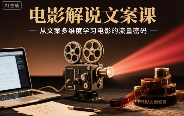 电影解说文案课，从文案多维度学习电影的流量密码-HEIXXXMI