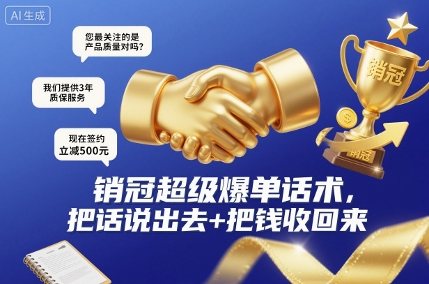 销冠超级爆单话术，把话说出去+把钱收回来-HEIXXXMI