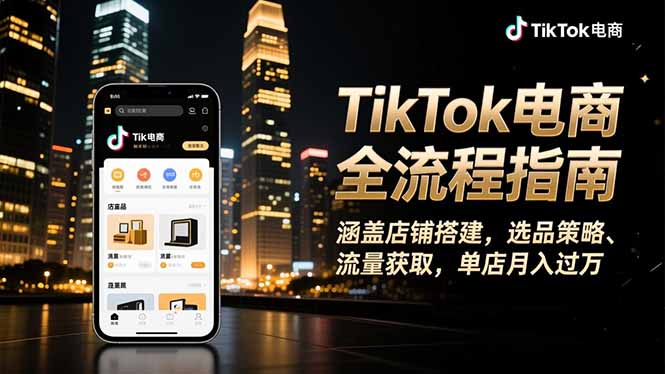 TikTok电商全流程指南，涵盖店铺搭建、选品策略、流量获取，单店月入过万-HEIXXXMI
