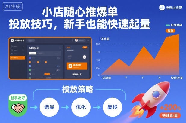 小店随心推爆单投放技巧，新手也能快速起量-HEIXXXMI