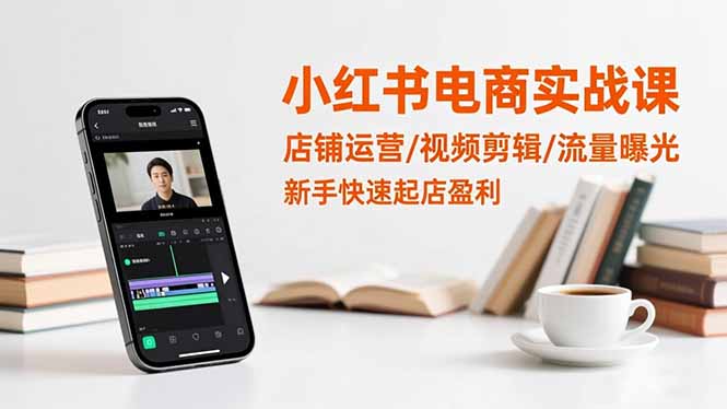 小红书电商实战课：店铺运营/视频剪辑/流量曝光，新手快速起店盈利-HEIXXXMI