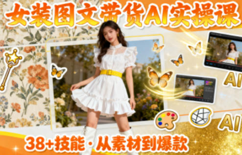 女装图文带货的AI实操课，覆盖38个实用技能，快速提升素材制作效率-HEIXXXMI