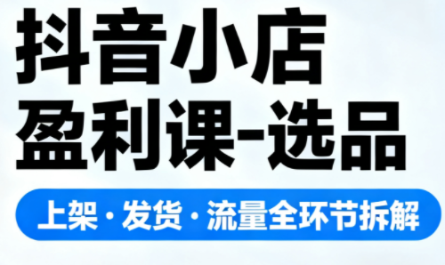 抖音小店盈利课-选品·上架·发货·流量全环节拆解-HEIXXXMI