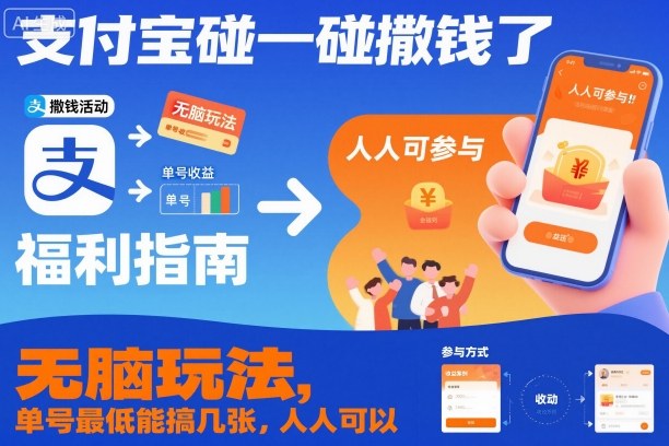 支付宝碰一碰撒钱了，无脑玩法，单号最低能搞几张，人人可以撸【揭秘】-HEIXXXMI
