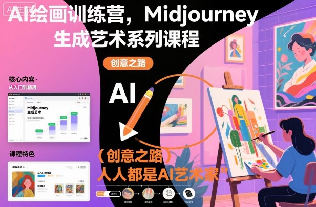 AI绘画训练营，Midjourney生成艺术系列课程，人人都是AI艺术家-HEIXXXMI