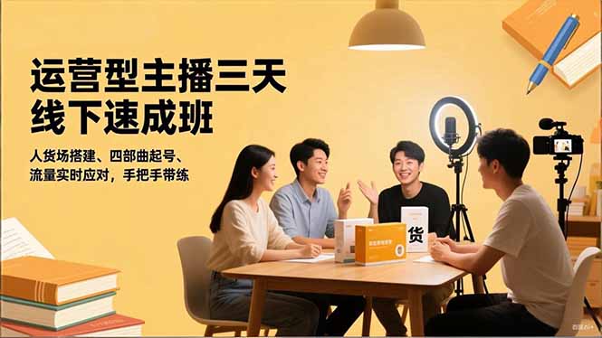 运营型主播三天线下班，人货场搭建,四部曲起号,流量实时应对，手把手带练-HEIXXXMI