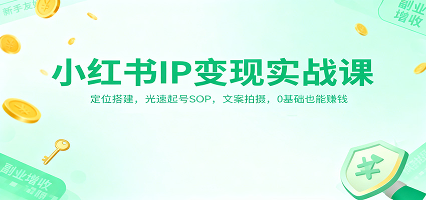 小红书IP变现实战课：定位搭建，光速起号SOP，文案拍摄，0基础也能赚钱-HEIXXXMI