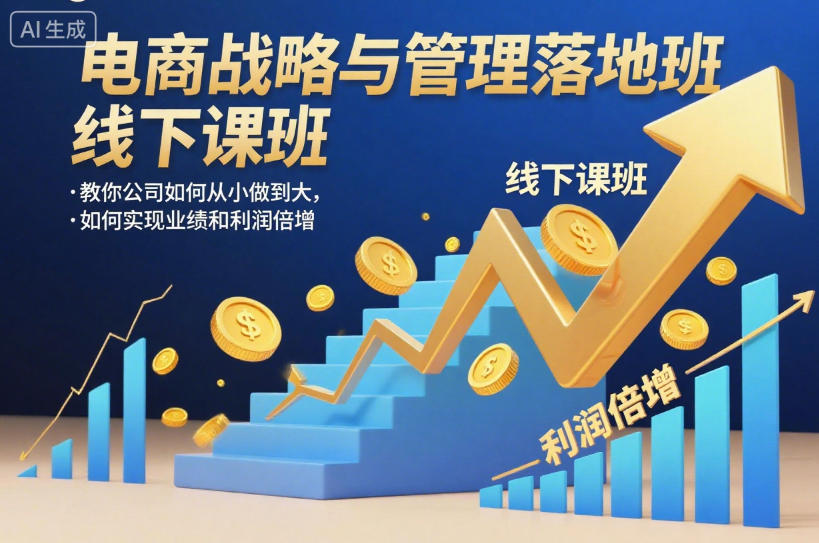 电商战略与管理落地班线下课，教你公司如何从小做到大，如何实现业绩和利润倍增【录音】-HEIXXXMI