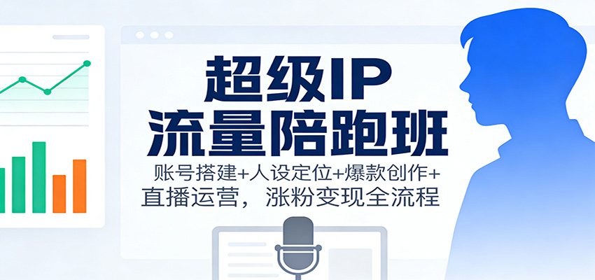 超级IP流量陪跑班：账号搭建+人设定位+爆款创作+直播运营，涨粉变现全流程-HEIXXXMI