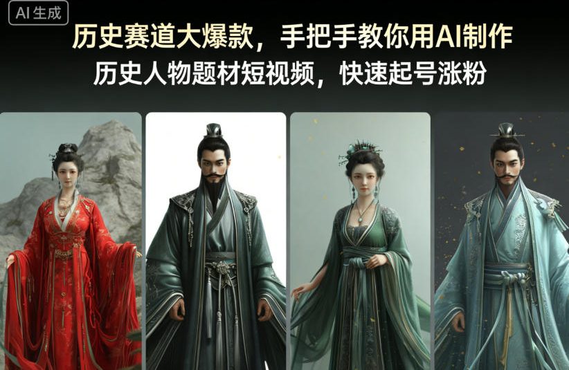 历史赛道大爆款，手把手教你用AI制作历史人物题材短视频，快速起号涨粉-HEIXXXMI
