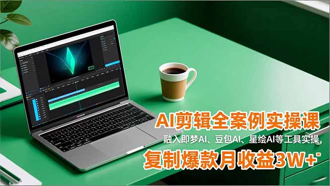 AI剪辑全案例实操课，融入即梦AI、豆包AI、星绘AI等工具实操，复制爆款月收益3W+-HEIXXXMI