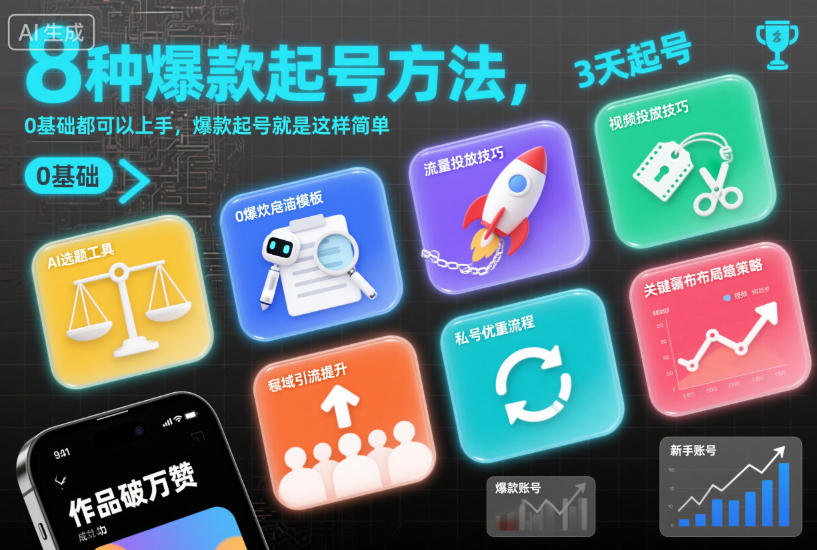 8种爆款起号方法，0基础都可以上手，爆款起号就是这样简单-HEIXXXMI