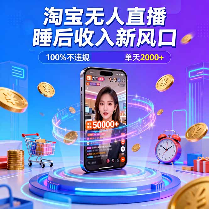 淘宝无人直播，不违规不封号，直播100小时卖了5万，年底旺季！-HEIXXXMI