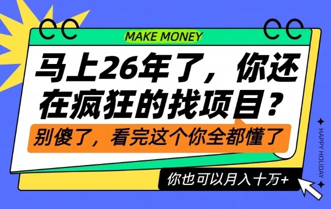26年了，不要再疯狂的找项目了，看完这个你也可以月入十个W【揭秘】-HEIXXXMI