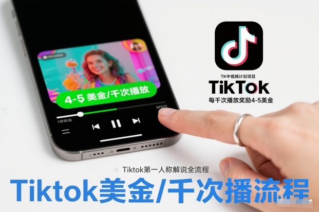 TK中视频计划项目，Tiktok第一人称解说流程，每干次播放奖励4-5美金-HEIXXXMI