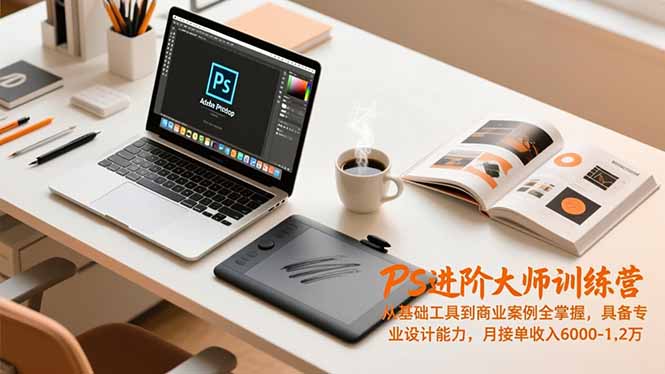 PS进阶大师训练营，从基础工具到商业案例全掌握，具备专业设计能力，月接单收入6000-1.2万-HEIXXXMI