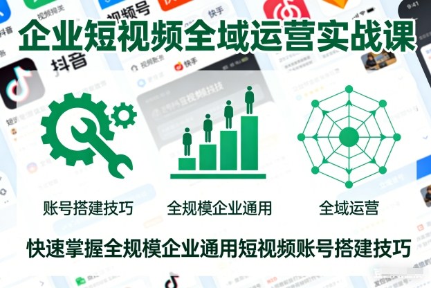 企业短视频全域运营实战课，快速掌握全规模企业通用短视频账号搭建技巧-HEIXXXMI