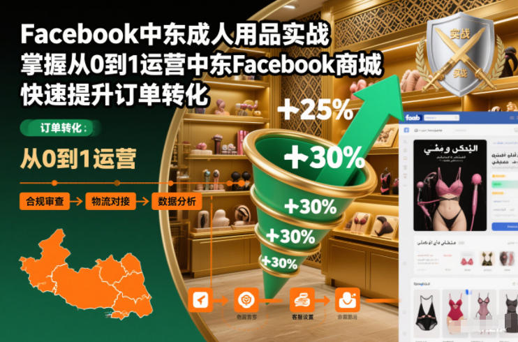 Facebook中东成人用品实战，掌握从0到1运营中东Facebook商城，快速提升订单转化-HEIXXXMI