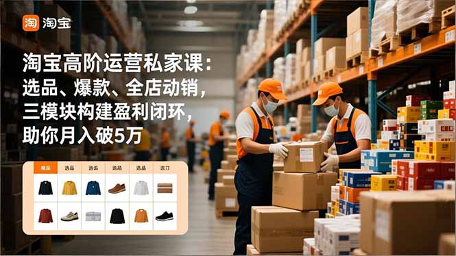 淘宝高阶运营私家课：选品、爆款、全店动销，三模块构建盈利闭环，助你月入破5万-HEIXXXMI