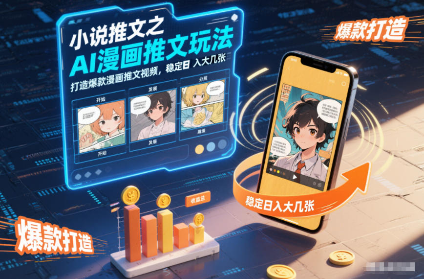 小说推文之AI漫画推文玩法，打造爆款漫画推文视频，稳定日入大几张-HEIXXXMI