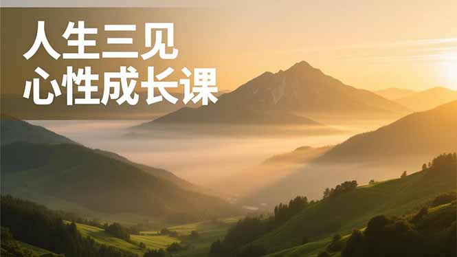 人生三见心性成长课，见天地众生自己，搞透人性安顿身心，活出清晰自我，内在富足无价-HEIXXXMI