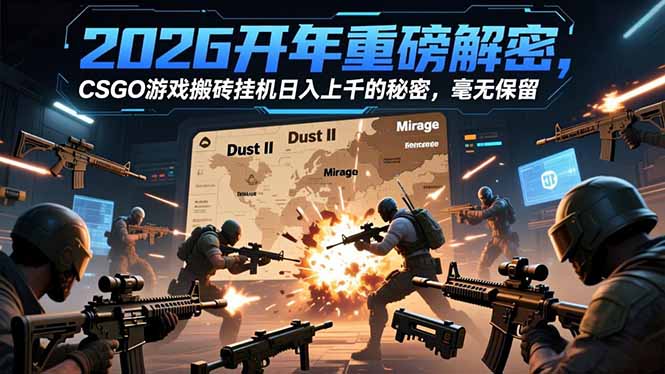 2026开年重磅解密，CSGO游戏搬砖挂机日入上千的秘密，毫无保留-HEIXXXMI