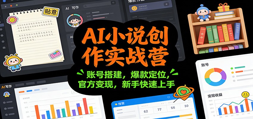 AI小说创作实战营：账号搭建，爆款定位，官方变现，新手快速上手-HEIXXXMI
