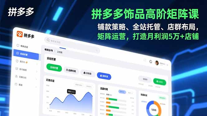 拼多多饰品高阶矩阵课，铺款策略、全站托管、店群布局，矩阵运营，打造月利润5万+店铺-HEIXXXMI