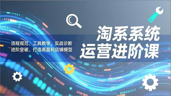 淘系系统运营进阶课2.0，流程规范、工具教学、实战诊断，进阶突破，打造高盈利店铺模型-HEIXXXMI