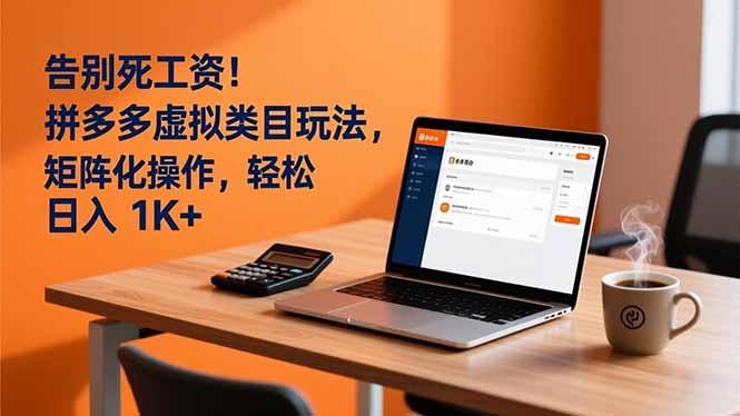 告别死工资！拼多多虚拟类目玩法，矩阵化操作，轻松日入 1K+-HEIXXXMI