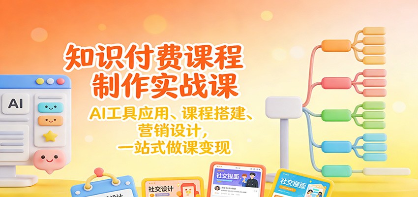知识付费课程制作实战课：AI工具应用 、课程搭建、营销设计，一站式做课变现-HEIXXXMI