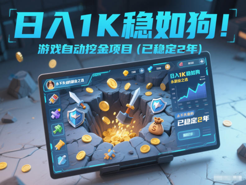 日入1K稳如狗！游戏自动挖金项目(已稳定2年)，永不失业的副业之选【揭秘】-HEIXXXMI