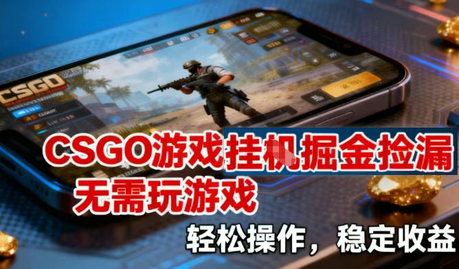 CSGO游戏挂G掘金捡漏，不需要玩游戏，操作简单，收益稳定【揭秘】-HEIXXXMI