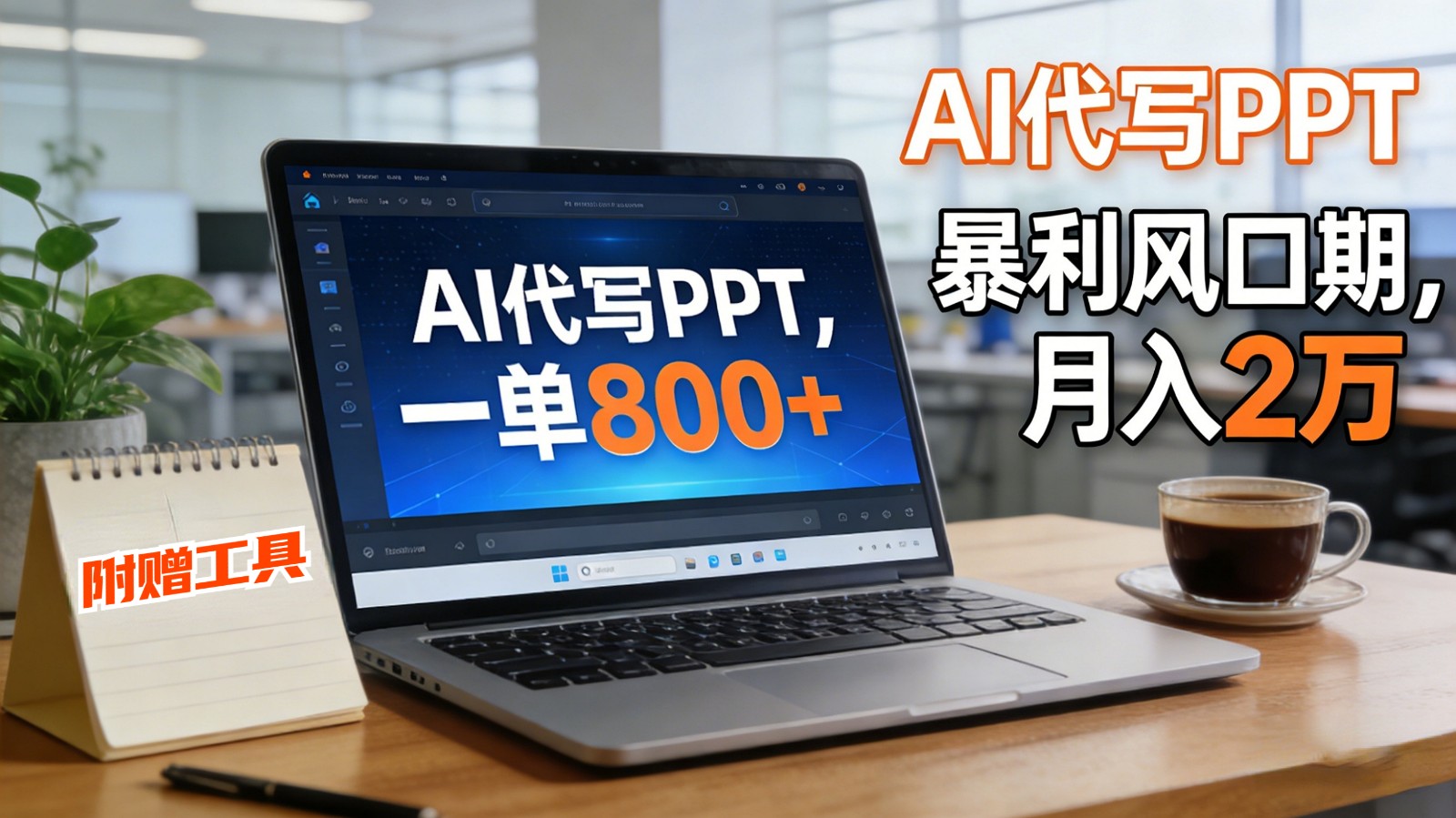 AI 代写做 PPT！一单狂赚 800+，风口期月入 2 万(工具 + 提示词直接送)-HEIXXXMI